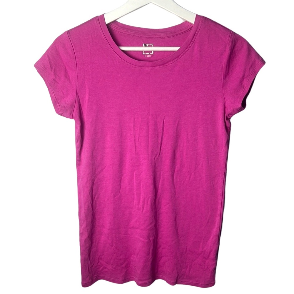 JCPenney Crew Neck Short Sleeve T-Shirt in Hot Pink